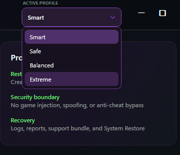 EMX active profile selector